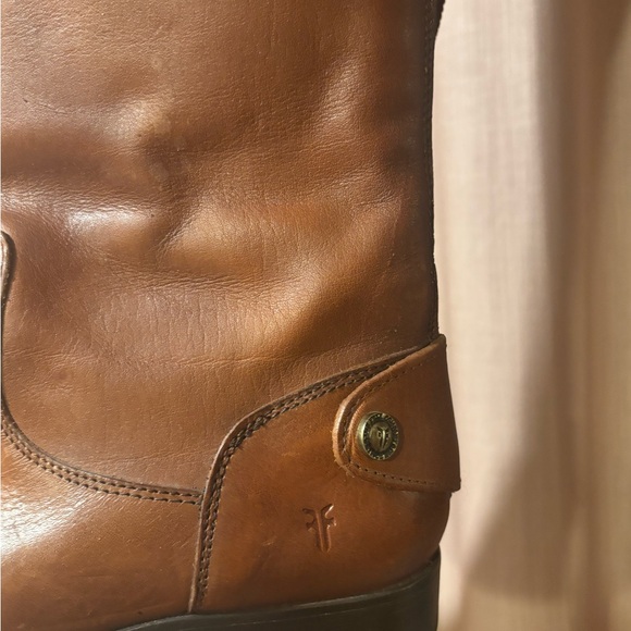 Frye Melissa Back Zip Riding Boots Women’s 6B Cognac Brown Leather Tall - Picture 3 of 6